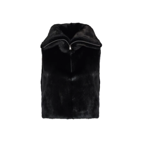 Yves Salomon Mink Fur Bib in Black | Scarves | Luxury Shoes 