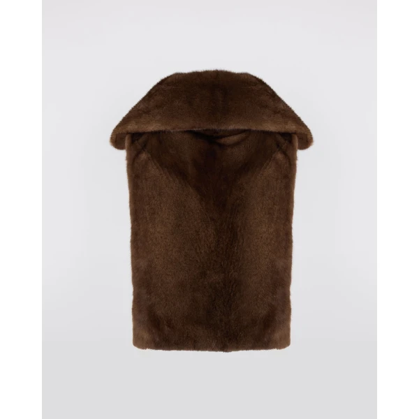 Yves Salomon Mink Fur Bib in Brown | Scarves | Luxury Shoes 