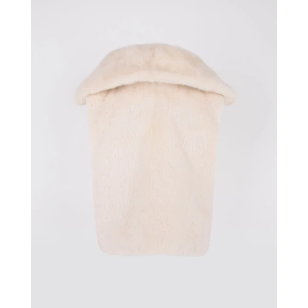 Yves Salomon Mink Fur Bib in White | Scarves | Luxury Shoes 