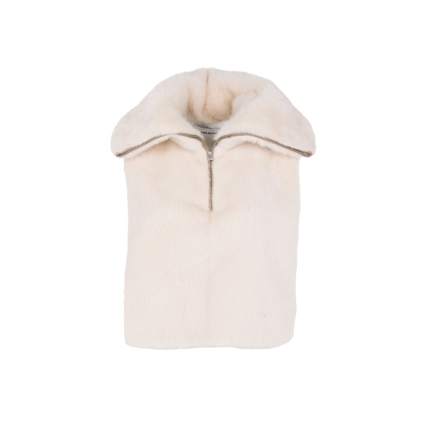 Yves Salomon Mink Fur Bib in White | Scarves | Luxury Shoes 