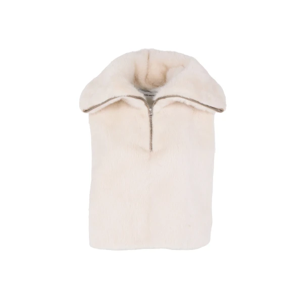Yves Salomon Mink Fur Bib in White | Scarves | Luxury Shoes 