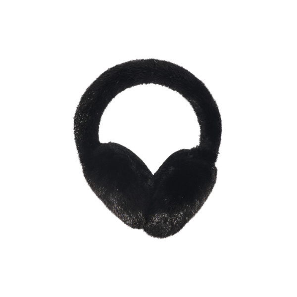 Yves Salomon Mink Fur Earmuffs in Black | Hats | Luxury Shoes 