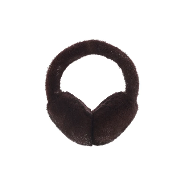 Mink Fur Earmuffs in Bordeaux