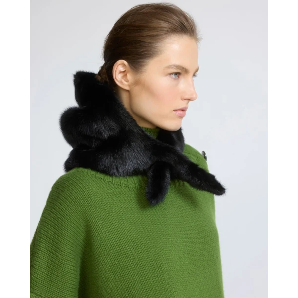 Yves Salomon Mink Fur Hood in Black | Hats | Luxury Shoes 