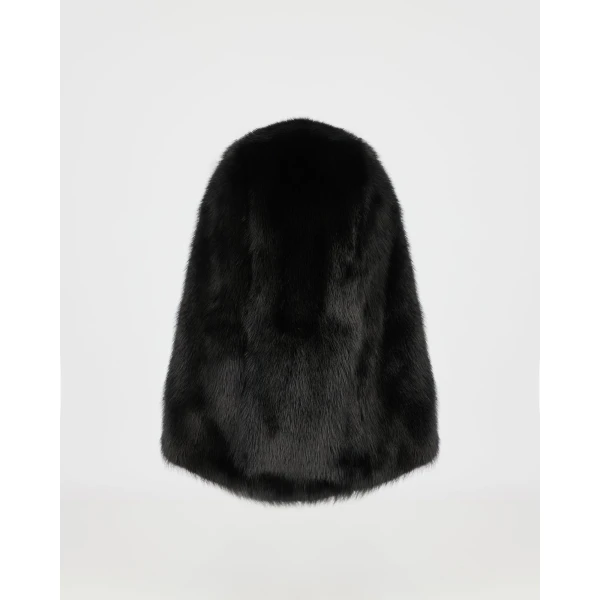 Yves Salomon Mink Fur Hood in Black | Hats | Luxury Shoes 