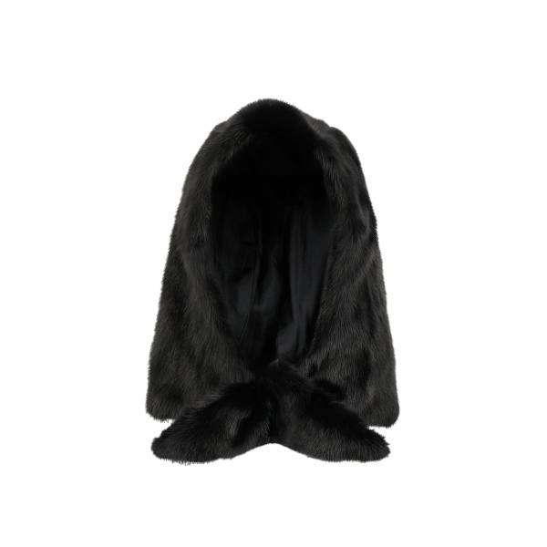 Yves Salomon Mink Fur Hood in Black | Hats | Luxury Shoes 