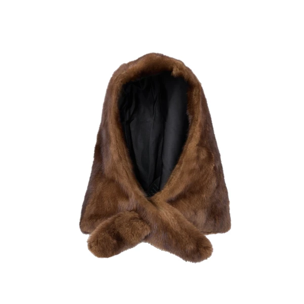 Yves Salomon Mink Fur Hood in Brown | Hats | Luxury Shoes 