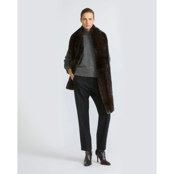 Yves Salomon Mink Fur Scarf in Brown | Scarves | Luxury Shoes 