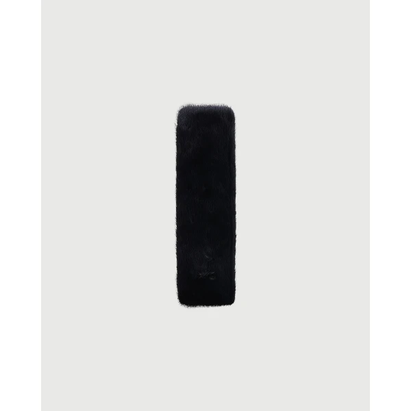 Yves Salomon Mink Fur and Leather Headband in Black | Hair Accessories | Luxury Shoes 