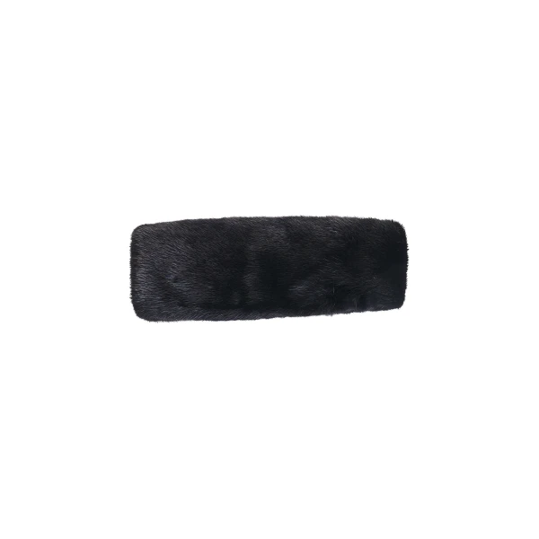 Yves Salomon Mink Fur and Leather Headband in Black | Hair Accessories | Luxury Shoes 