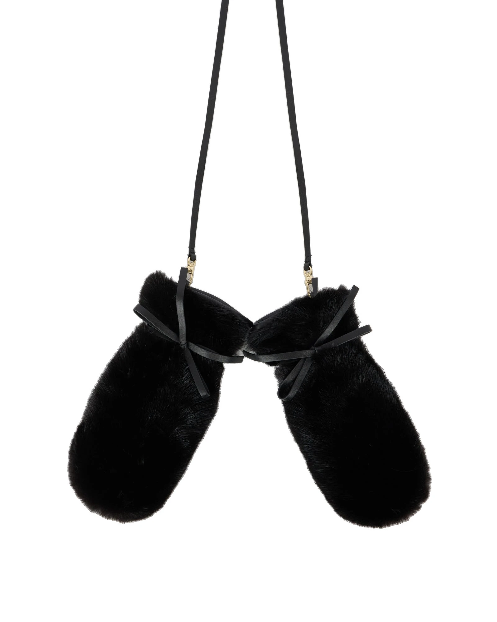 Yves Salomon Mink Fur and Leather Mittens in Black Yves Salomon Mink Fur and Leather Mittens in Black | Women | Luxury Shoes