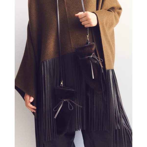 Yves Salomon Mink Fur and Leather Mittens in Brown | Gloves | Luxury Shoes 