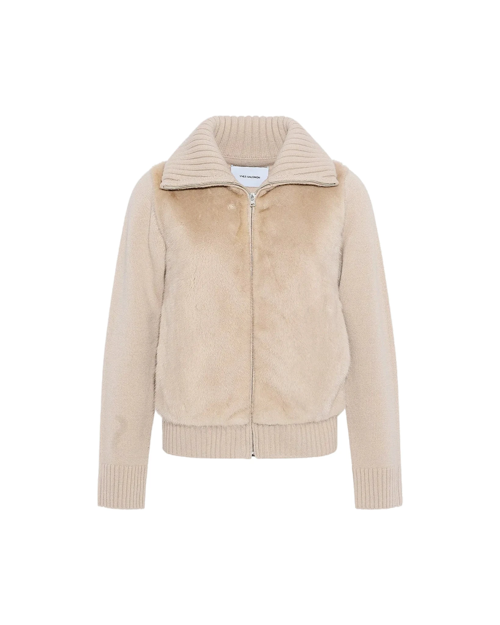 Yves Salomon Mink Fur and Merino Knit Jacket in Beige Yves Salomon Mink Fur and Merino Knit Jacket in Beige | Mink Jacket | Luxury Shoes