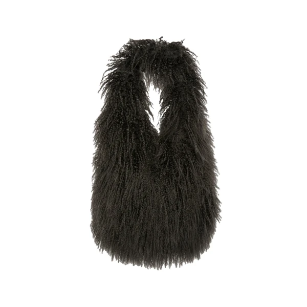 Yves Salomon Mongolian Lambskin Bag in Grey | Shoulder & Crossbody Bags | Luxury Shoes 