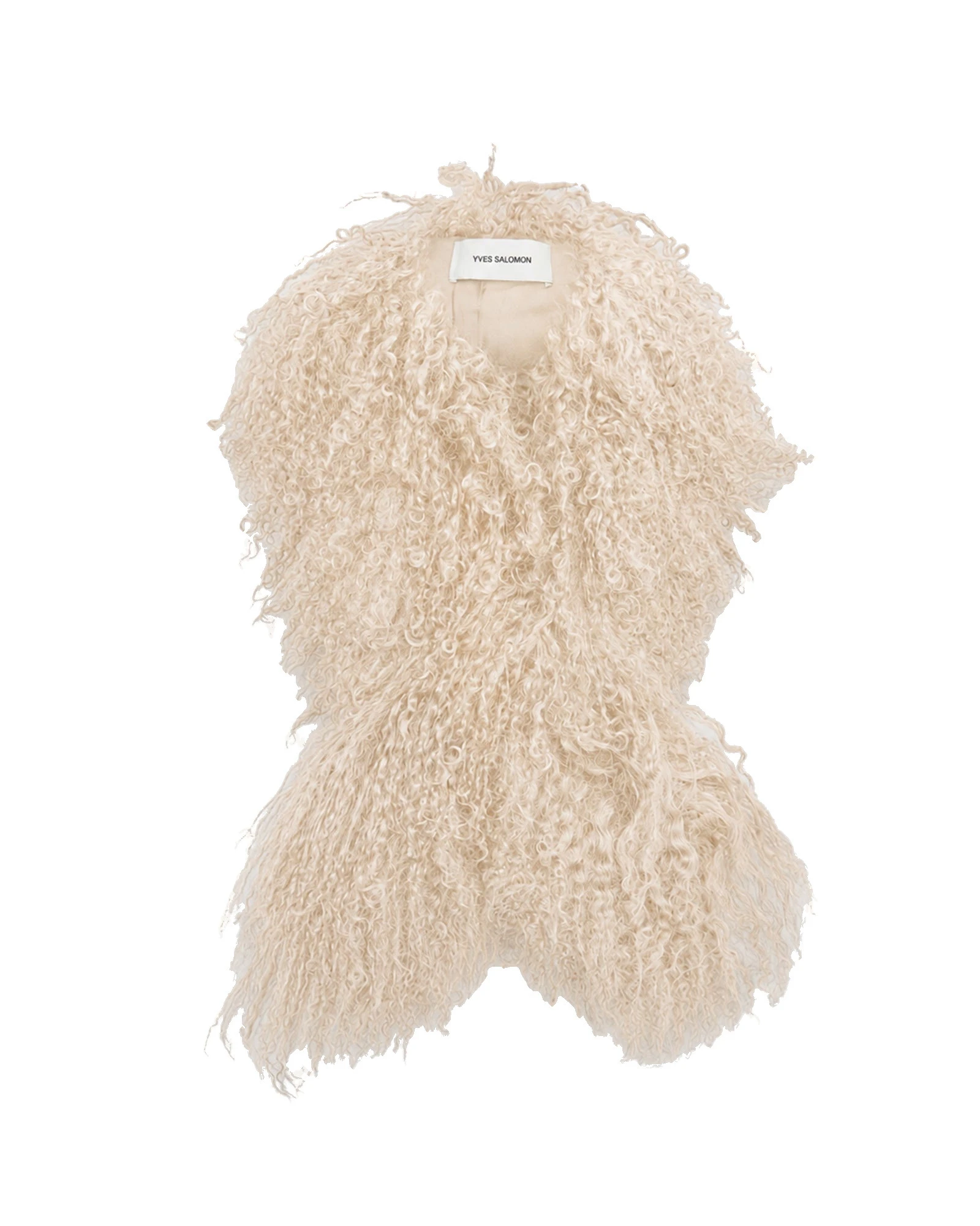 Yves Salomon Mongolian Shearling Scarf in Beige Yves Salomon Mongolian Shearling Scarf in Beige | Scarves | Luxury Shoes