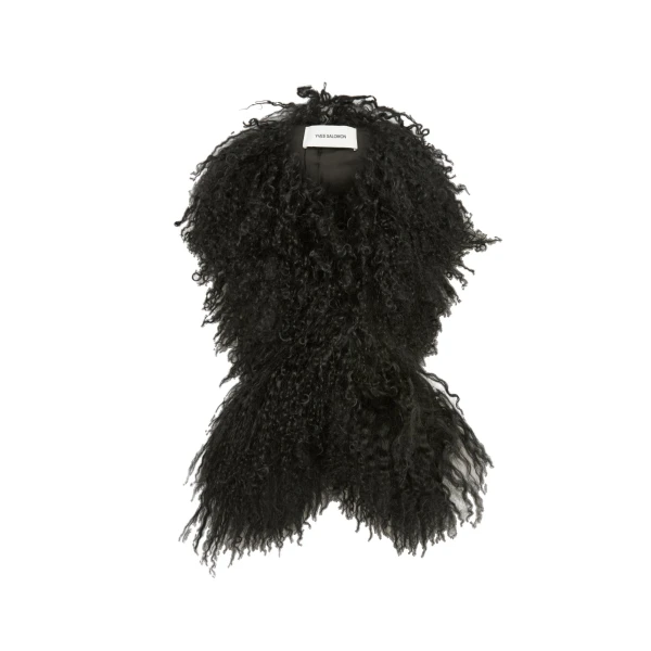 Mongolian Shearling Scarf in Black
