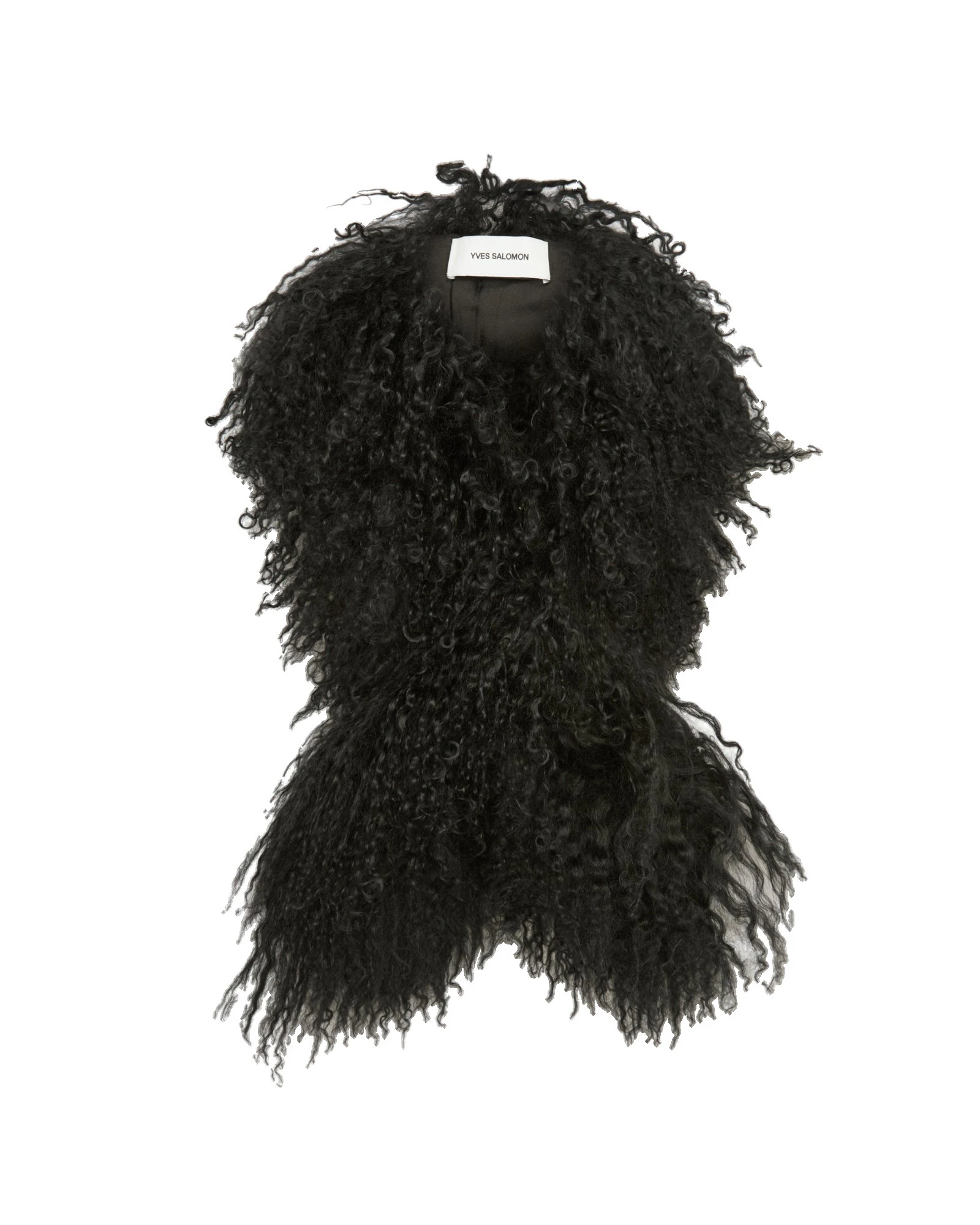 Yves Salomon Mongolian Shearling Scarf in Black Yves Salomon Mongolian Shearling Scarf in Black | Scarves | Luxury Shoes