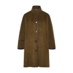 Yves Salomon Oversized Double-Faced Wool Cashmere Coat in Brown | Wool Coat | Luxury Shoes 