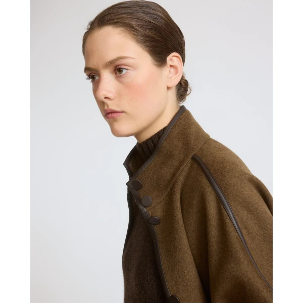 Yves Salomon Oversized Double-Faced Wool Cashmere Coat in Brown | Wool Coat | Luxury Shoes 