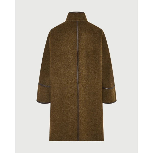 Yves Salomon Oversized Double-Faced Wool Cashmere Coat in Brown | Wool Coat | Luxury Shoes 