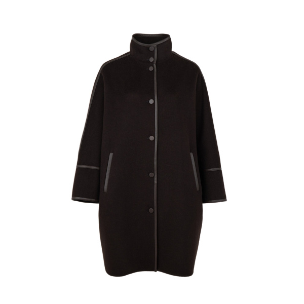 Yves Salomon Oversized Double-Faced Wool Cashmere Coat in Brown | Wool Coat | Luxury Shoes 