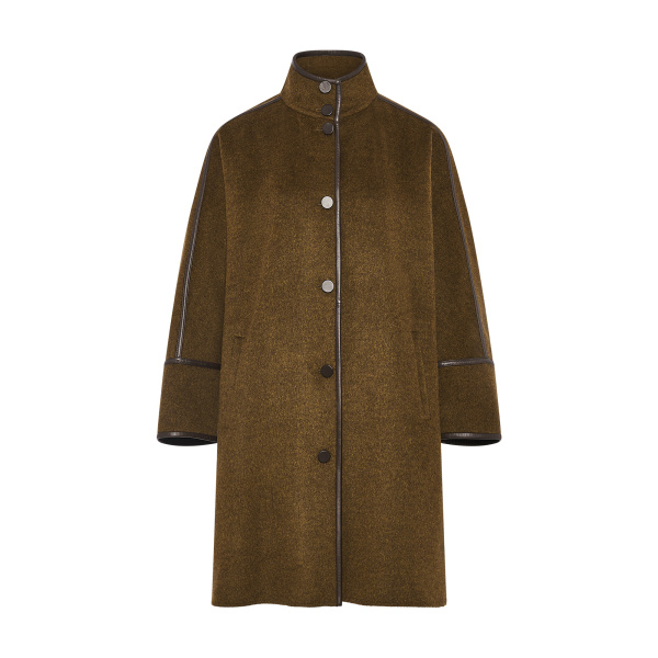 Yves Salomon Oversized Double-Faced Wool Cashmere Coat in Brown | Wool Coat | Luxury Shoes 