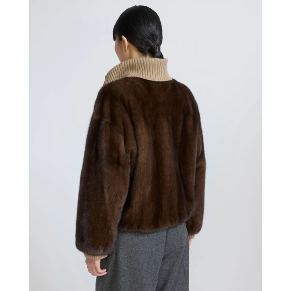 Yves Salomon Oversized Long-Haired Mink Fur Jacket in Brown | Mink Jacket | Luxury Shoes 