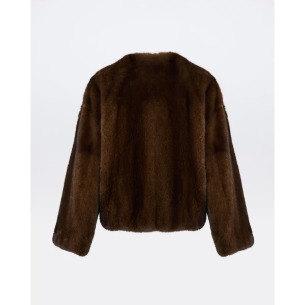 Yves Salomon Oversized Long-Haired Mink Fur Jacket in Brown | Mink Jacket | Luxury Shoes 