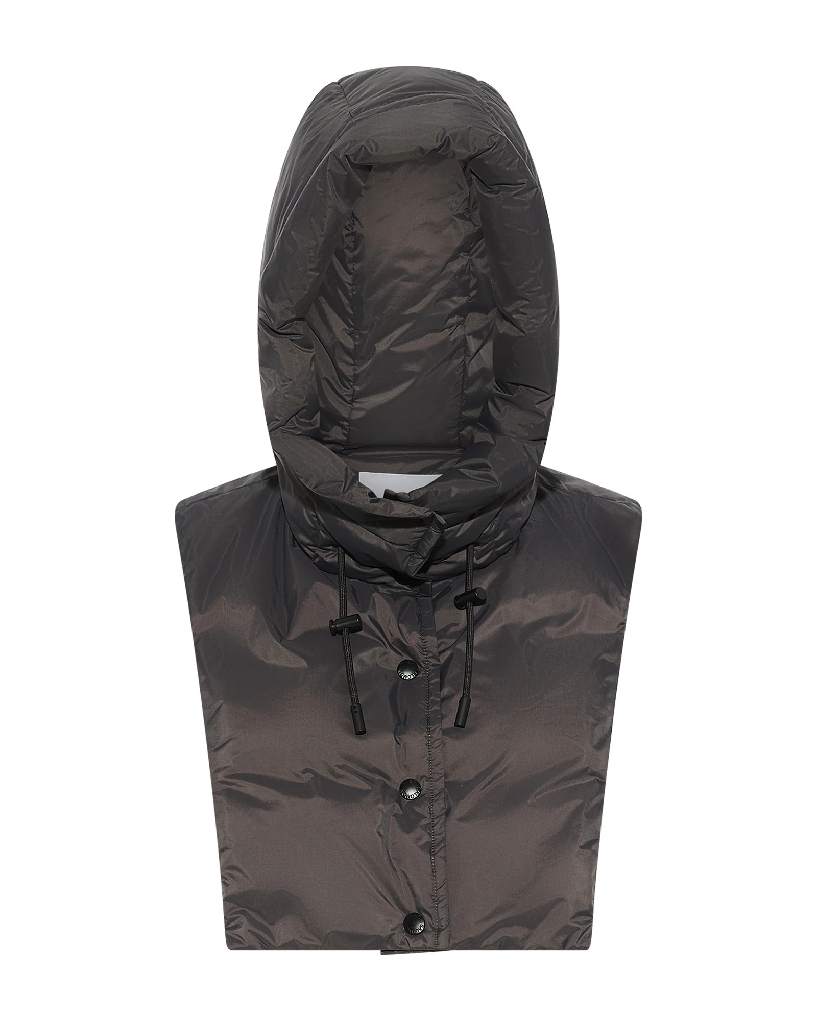 Yves Salomon Padded Hood Bib in Water-Repellent Technical Fabric in Charcoal Yves Salomon Padded Hood Bib in Water-Repellent Technical Fabric in Charcoal | Women | Luxury Shoes