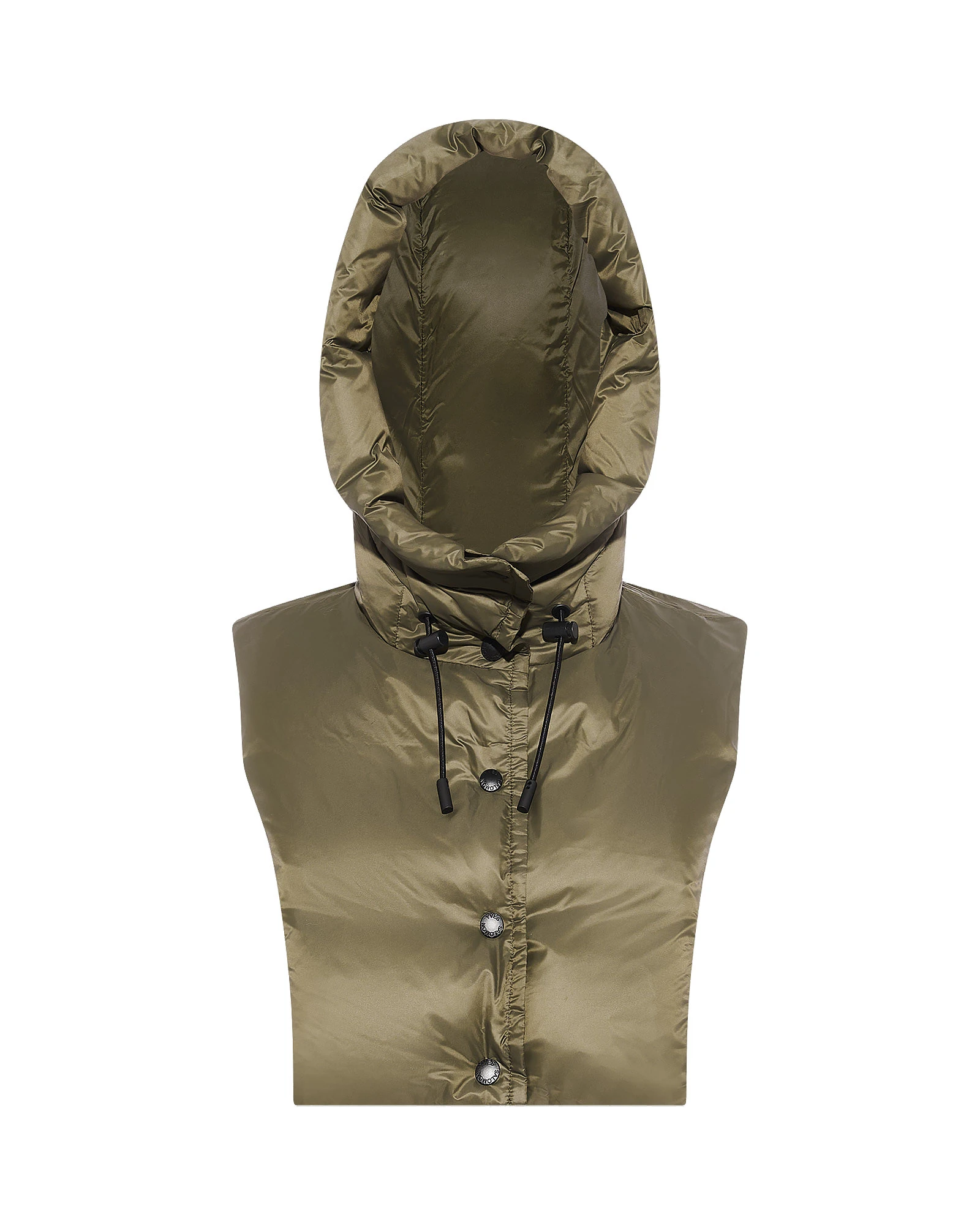 Yves Salomon Padded Hood Bib in Water-Repellent Technical Fabric in Khaki Yves Salomon Padded Hood Bib in Water-Repellent Technical Fabric in Khaki | Women | Luxury Shoes
