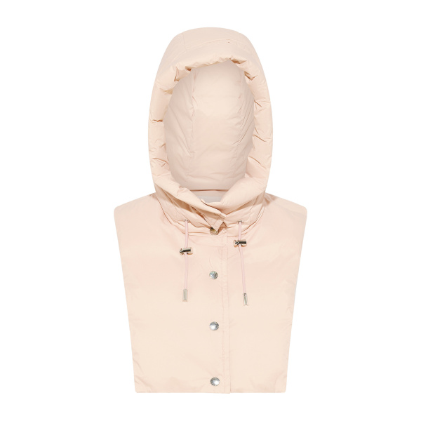 Yves Salomon Padded Hood Bib in Water-Repellent Technical Fabric in Pink | Women | Luxury Shoes 