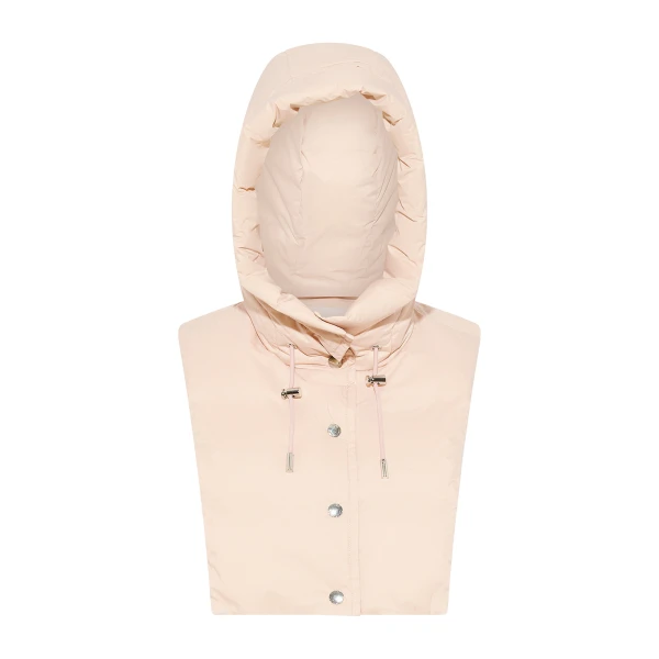 Yves Salomon Padded Hood Bib in Water-Repellent Technical Fabric in Pink | Women | Luxury Shoes 