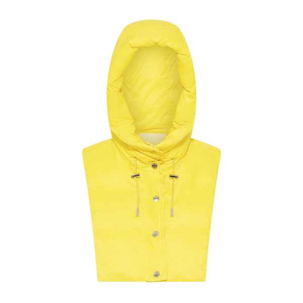 Yves Salomon Padded Hood Bib in Water-Repellent Technical Fabric in Yellow | Women | Luxury Shoes 