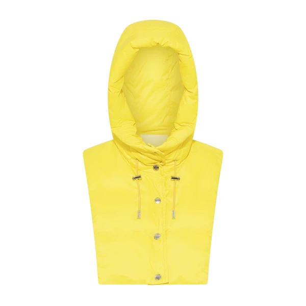 Yves Salomon Padded Hood Bib in Water-Repellent Technical Fabric in Yellow | Women | Luxury Shoes 