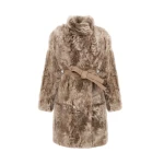 Yves Salomon Reversible Belted Coat in Toscana Lambskin in Camel | Women | Luxury Shoes 