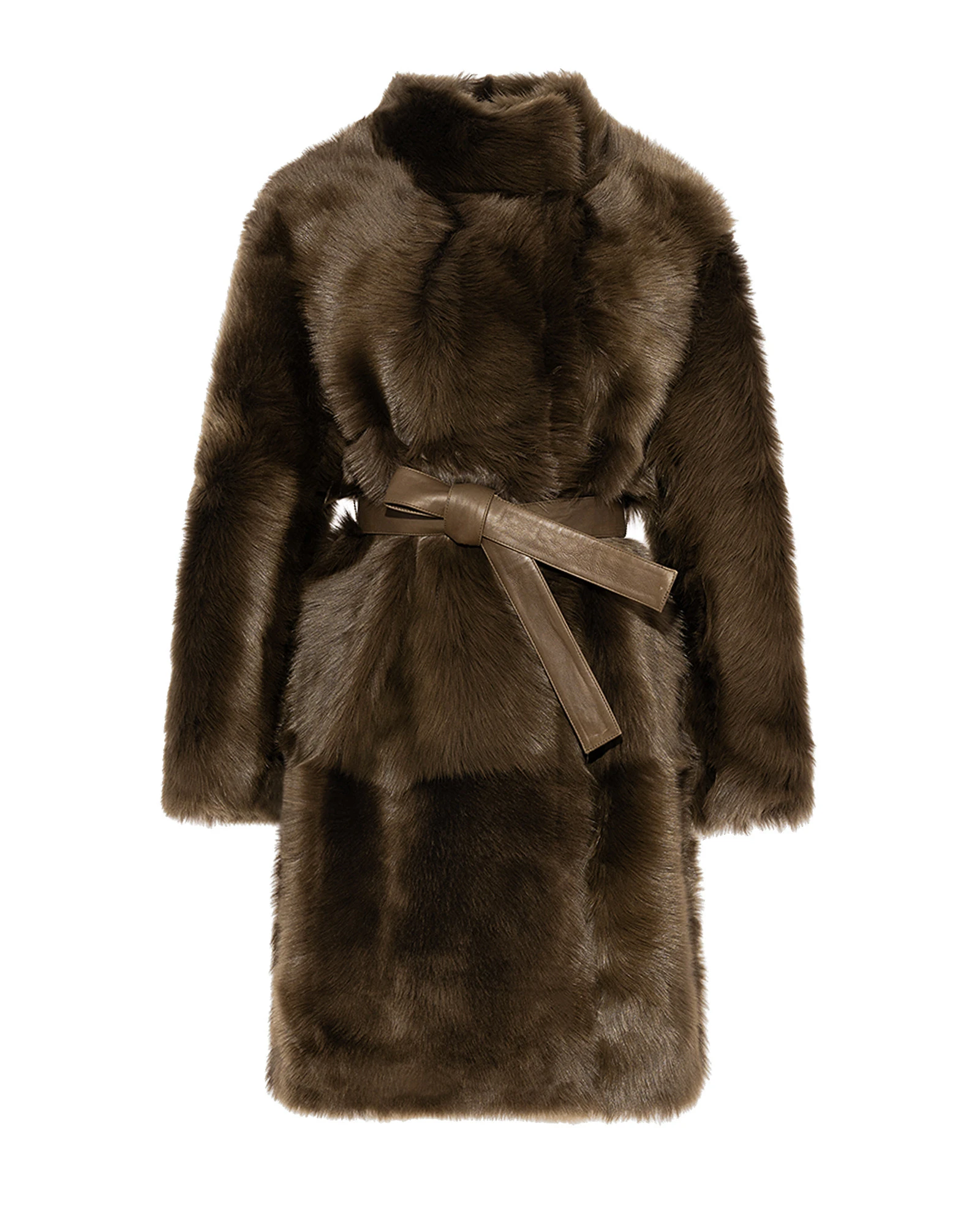Yves Salomon Reversible Belted Coat in Toscana Lambskin in Khaki Green Yves Salomon Reversible Belted Coat in Toscana Lambskin in Khaki Green | Women | Luxury Shoes
