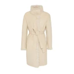 Yves Salomon Reversible Belted Coat in Toscana Lambskin in White | Shearling Coat | Luxury Shoes 