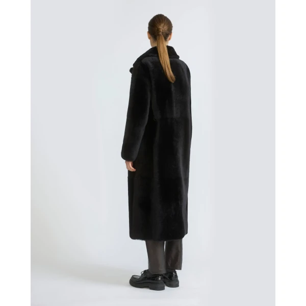 Yves Salomon Reversible Belted Long Shearling Coat in Brown | Shearling Coat | Luxury Shoes 