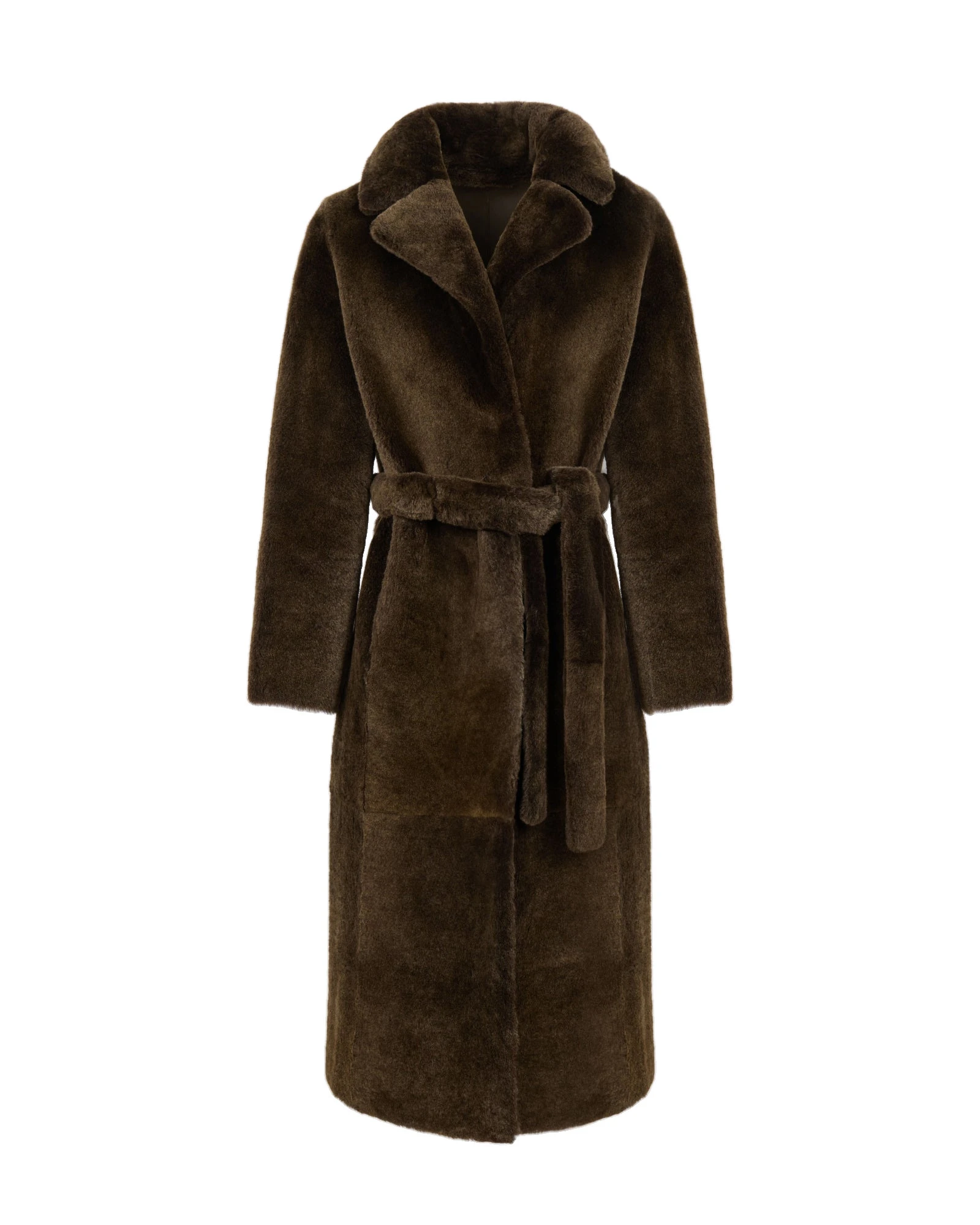 Yves Salomon Reversible Belted Long Shearling Coat in Brown Yves Salomon Reversible Belted Long Shearling Coat in Brown | Women | Luxury Shoes