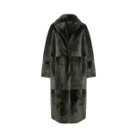 Yves Salomon Reversible Belted Long Shearling Coat in Dark Green | Women | Luxury Shoes 