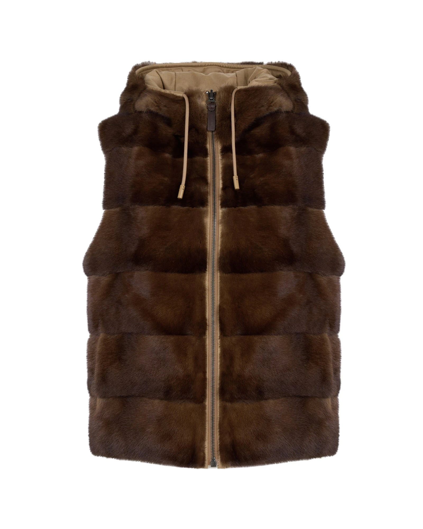 Yves Salomon Reversible Flannel and Mink Fur Sleeveless Gilet in Camel Yves Salomon Reversible Flannel and Mink Fur Sleeveless Gilet in Camel | Vests | Luxury Shoes