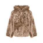 Yves Salomon Reversible Hooded Toscana Lambskin Shearling Jacket in Camel | Shearling Jackets | Luxury Shoes 