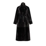 Yves Salomon Reversible Long Lacon Lamb Shearling Coat in Brown | Shearling Coat | Luxury Shoes 