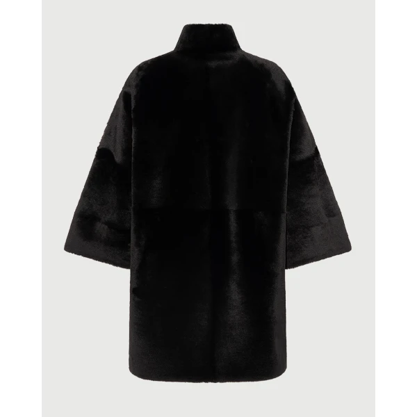 Yves Salomon Reversible Oversized Lamb Shearling Coat in Brown | Shearling Coat | Luxury Shoes 