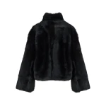 Yves Salomon Reversible Short Toscana Lambskin Shearling Jacket in Black | Shearling Jackets | Luxury Shoes 