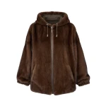 Yves Salomon Reversible Technical Fabric Hoodie with Mink Fur in Khaki | Women | Luxury Shoes 