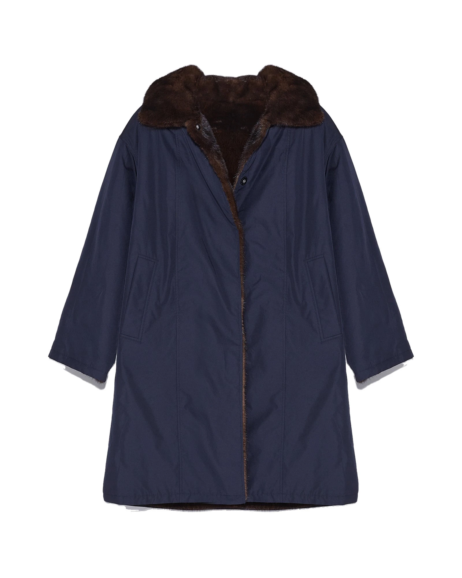 Yves Salomon Reversible Technical Parka with Mink Fur in Blue Yves Salomon Reversible Technical Parka with Mink Fur in Blue | Jackets | Luxury Shoes