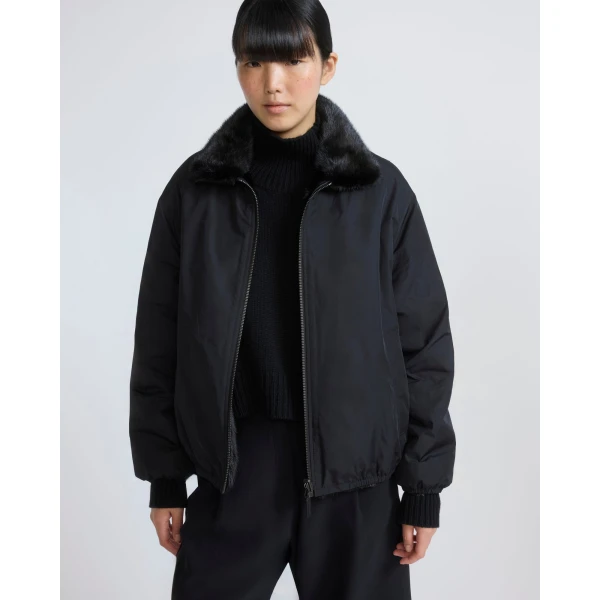 Yves Salomon Reversible Water-Repellent Bomber with Mink Fur in Black | Jackets | Luxury Shoes 