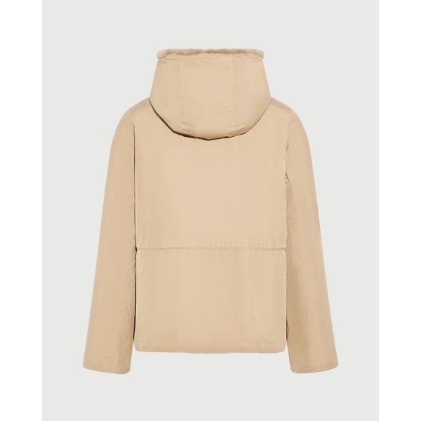 Yves Salomon Reversible Water-Repellent Hooded Jacket with Mink Fur in Beige | Jackets | Luxury Shoes 