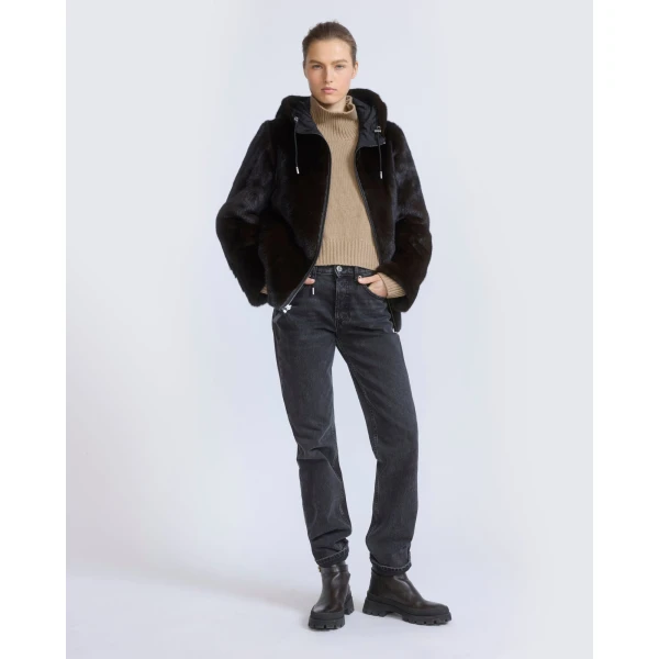 Yves Salomon Reversible Water-Repellent Hooded Jacket with Mink Fur in Black | Jackets | Luxury Shoes 